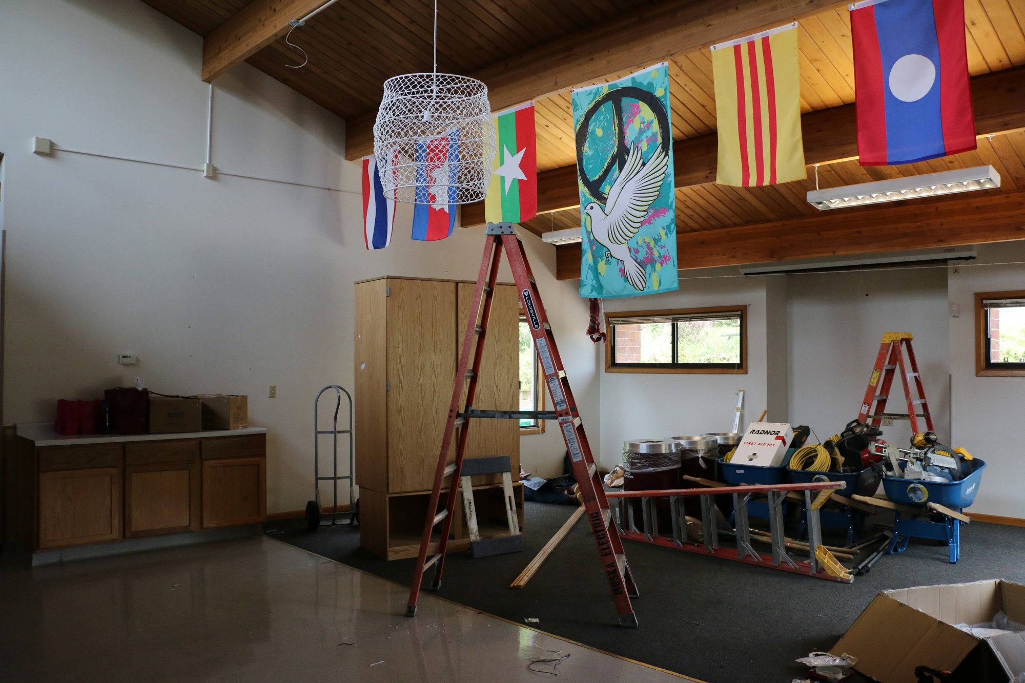 View inside the Center for Social Healing as workers began a remodel of the building