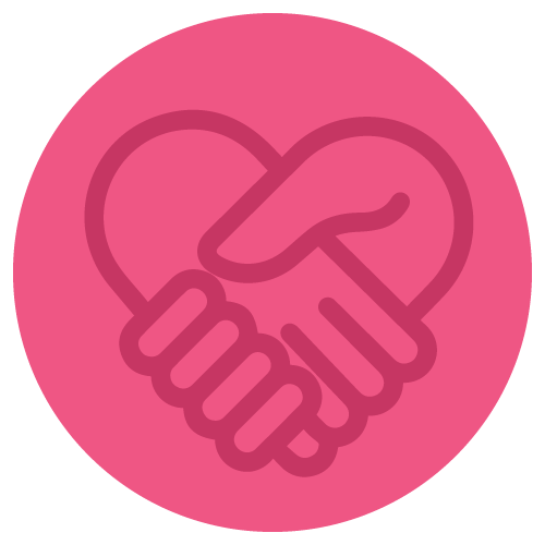 Hands folded into heart shape icon