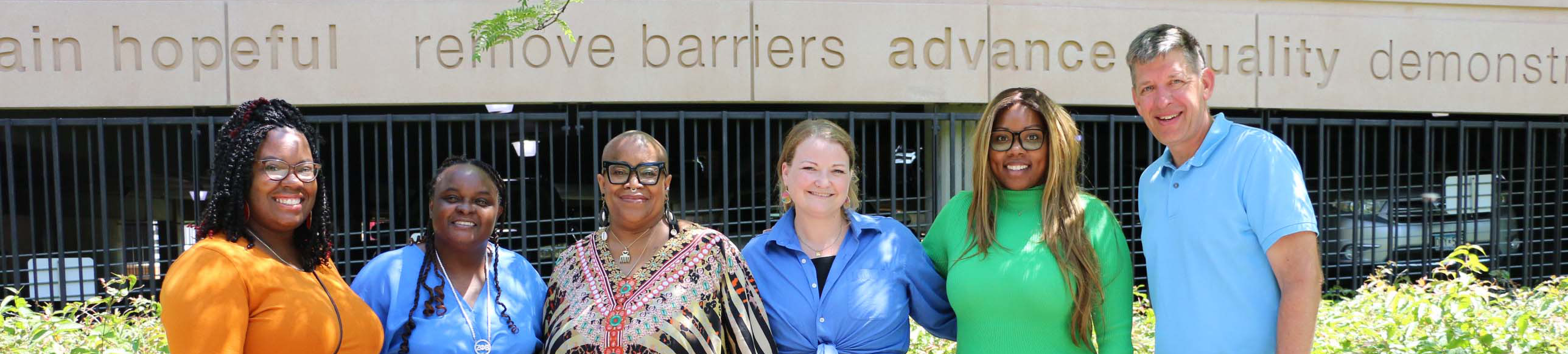 Six staff and partners of African American Babies Coalition posing together  at Wilder Center