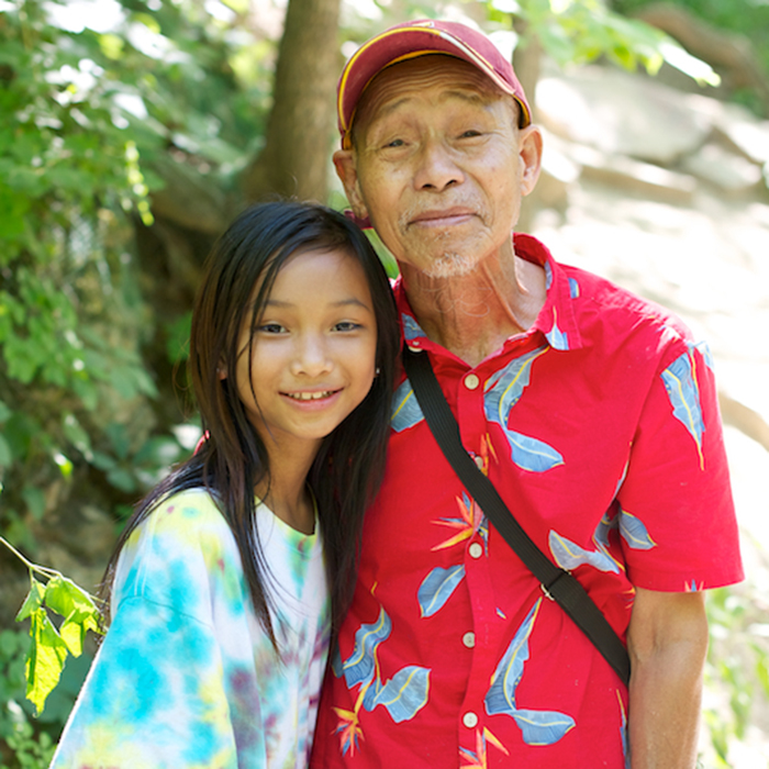 Grandfather with granddaughter