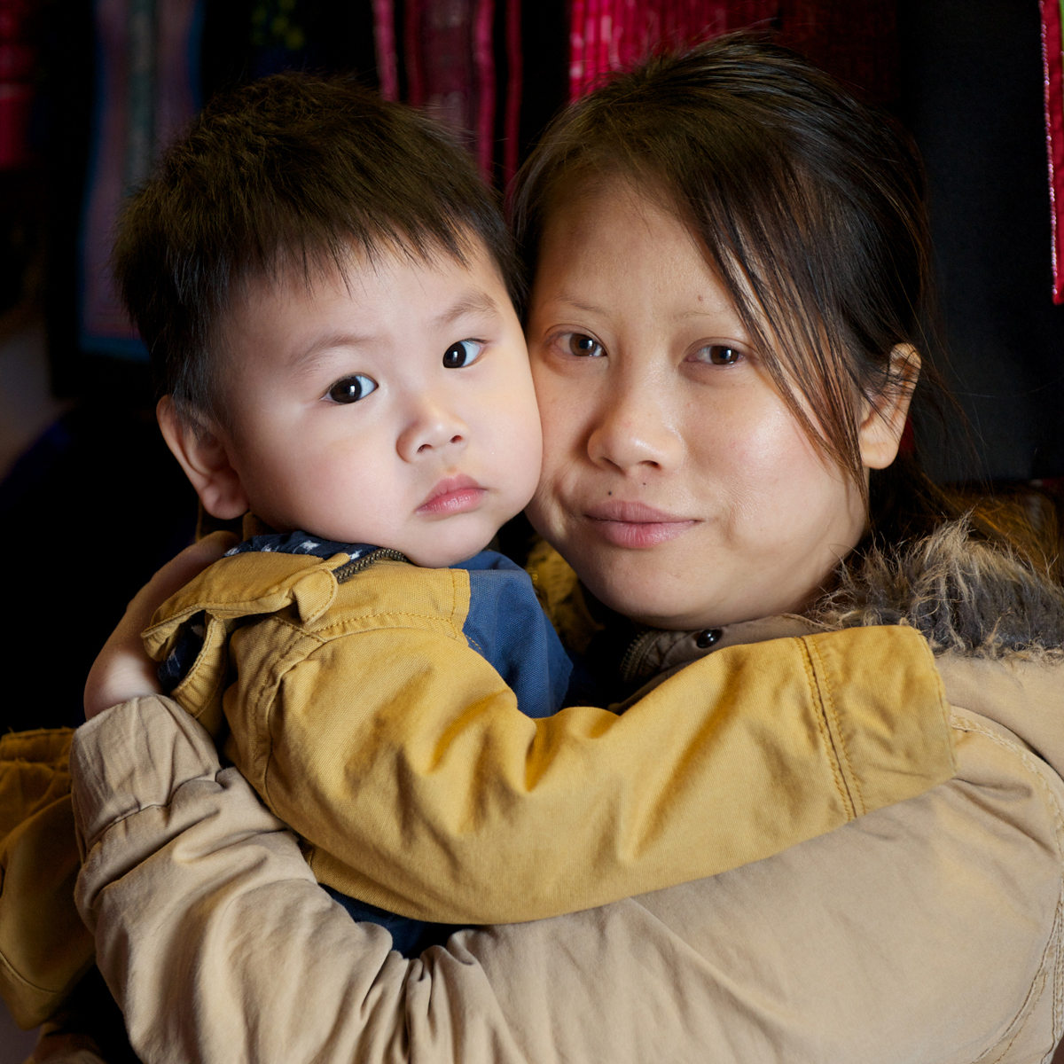 Mother holding baby