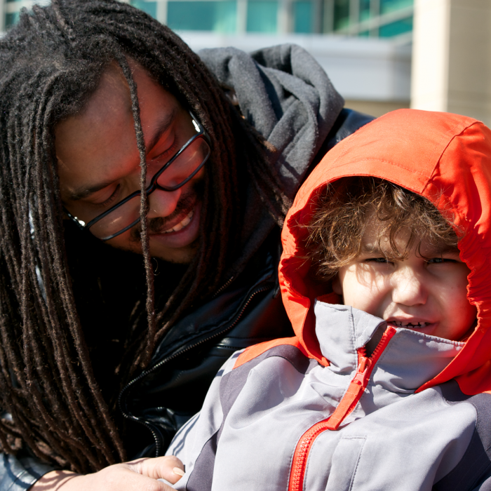 Black Father and Son in Saint Paul Minnesota