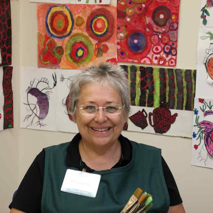 Nancy Heck, a volunteer at the Wilder Community Center for Aging