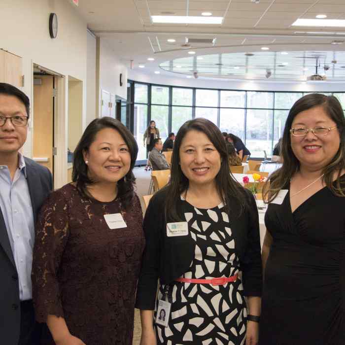 Patrick Vue, ThaoMee Xiong, MayKao Y. Hang and Kao Ly Ilean Her at the May 2017 Hmong Professionals Fundraiser at Wilder.