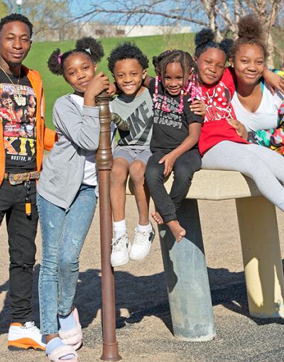 family on playground