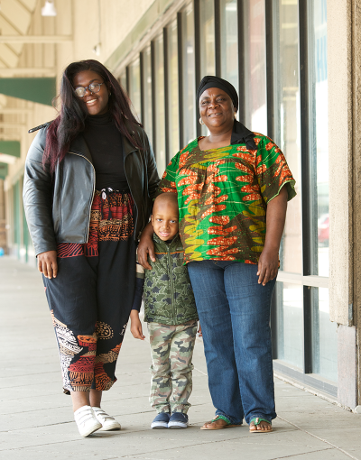 Mother daughter and grandson in Saint Paul, Minnesota