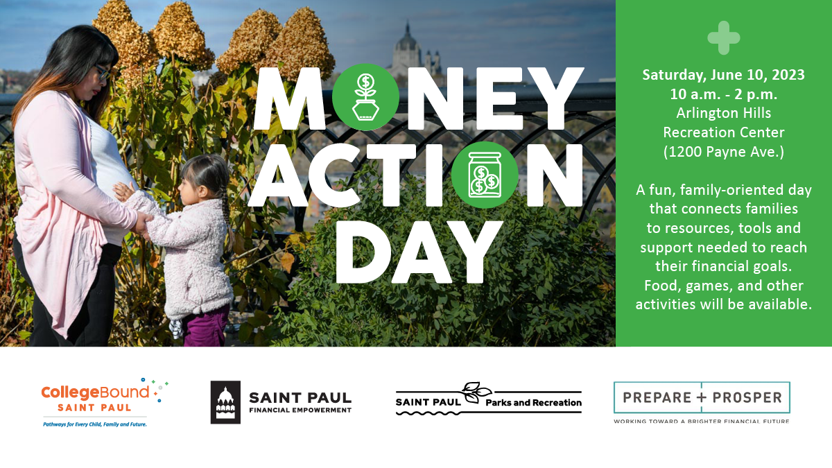 A poster advertising Money Action Day on Saturday, June 10