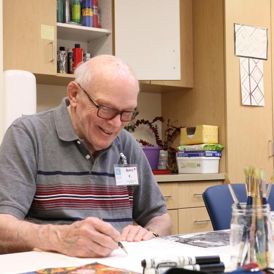 Jerry Castle joins in activities at Wilder Adult Day Health in Saint Paul.