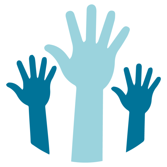 Volunteer hands icon