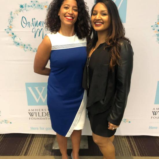 Austine Vaughn-Bergling and Samreen Saadi, recipients of MayKao Hang Courageous Change Award