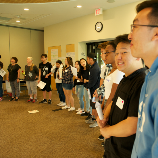 High School Students from Saint Paul and East Metro Area in Wilder's Youth Leadership Initiative gather for a retreat at the Wilder Center.