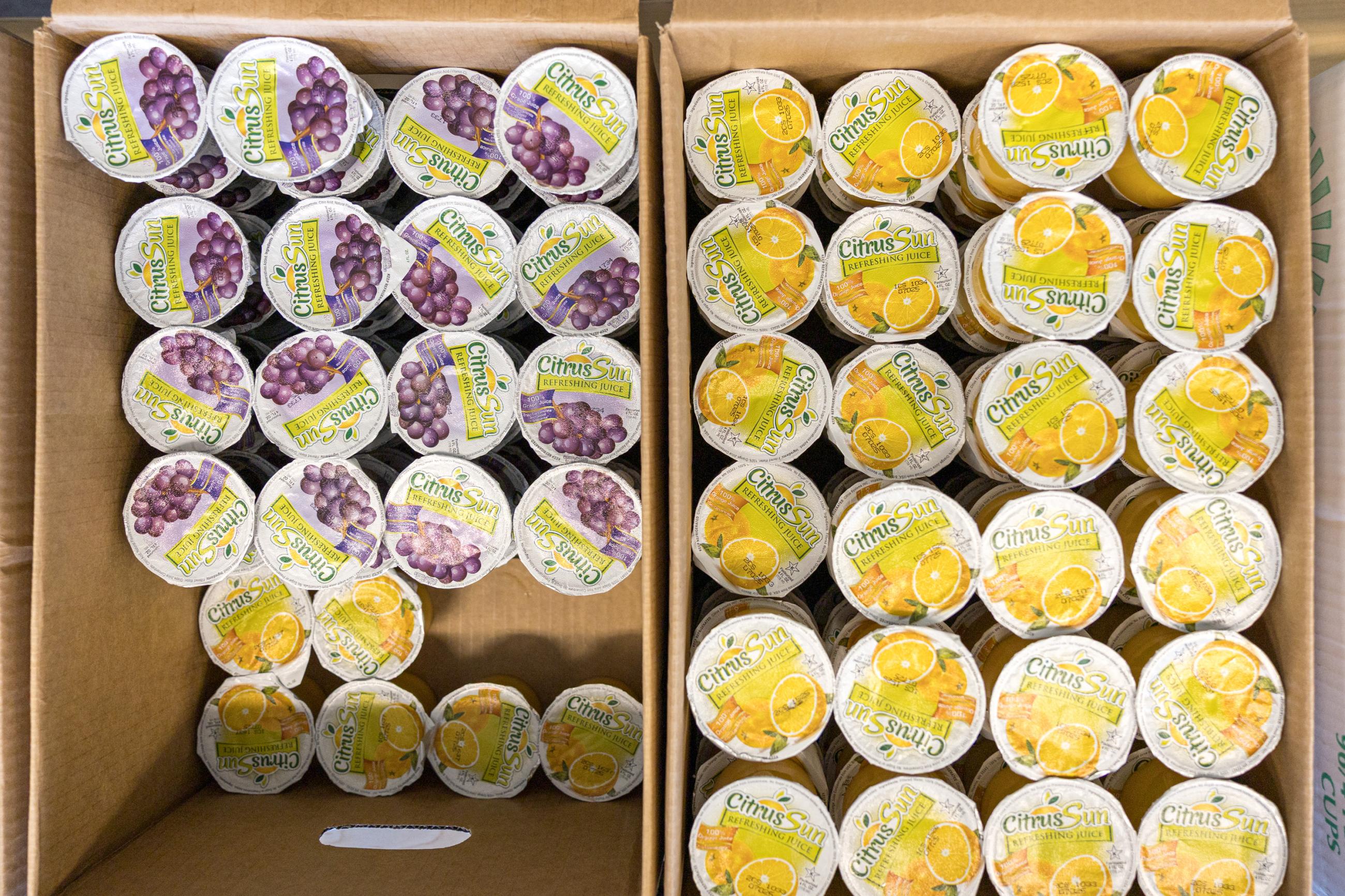 Boxes of juice