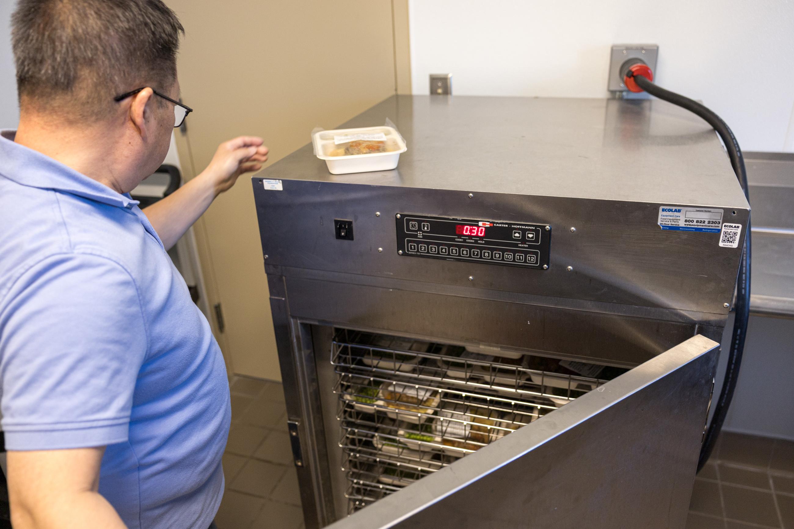 Hot meals being cooked at the Meals on Wheels office