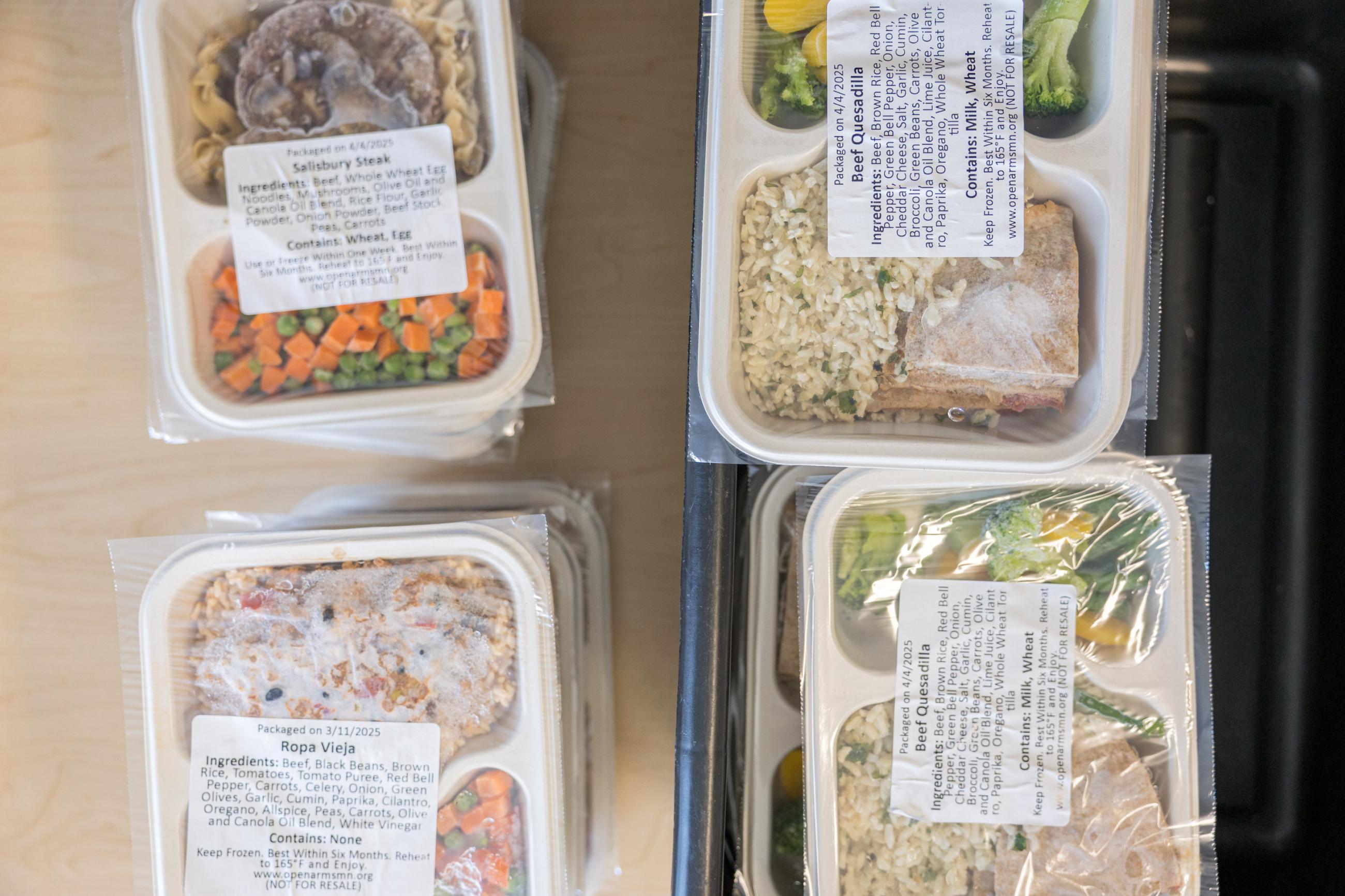 Example of Meals on Wheels meals.
