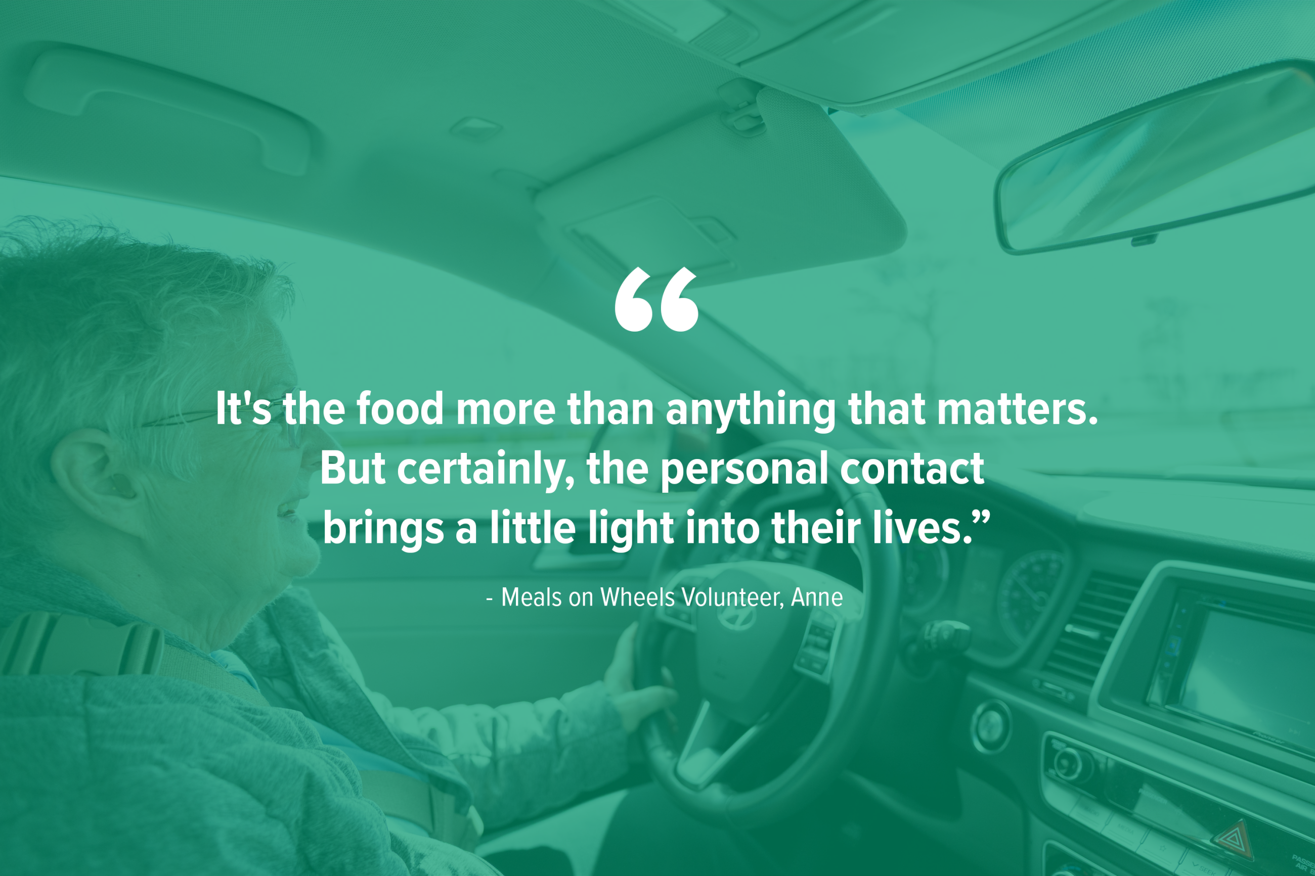Quote from Anne: It's the food more than anything that matters. But certainly, the personal contact brings a little light into their lives.
