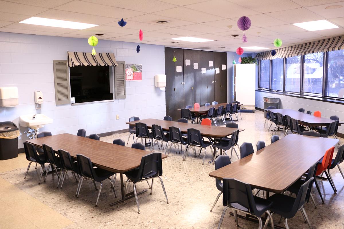 Wilder Child Development Center cafeteria, preschool lunch time