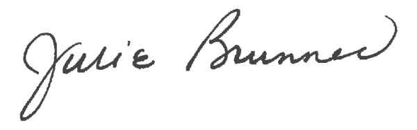 Signature of Julie Brunner, Wilder Board Chair