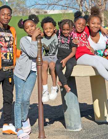 family on playground